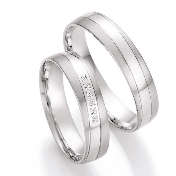 Nowotny-Collection Ruesch Trauringe Weissgold 66/41090-045 + 66/41100-045